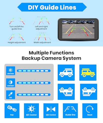 AUTO-VOX Wireless Backup Camera: 5" 1080P HD Dual-Channel Monitor, Easy Installation,Stable Digital Transmission Signal,IP69K Waterproof Night Vision Back Up Camera for Truck,SUV,Pickup,Car,Trailer - size: 5 inch-Single Camera