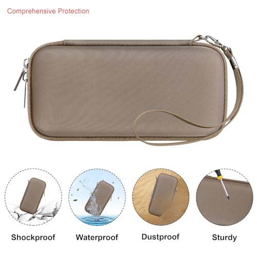 Elonbo Carrying Case Compatible with Portable Handheld Inhaler Nebulizer Machine for Adults and Kids, Asthma Inhaler/Handheld Atomizer Machine Hard Travel Bag, Mesh Pocket Fits Charging Cable, Brown - color: Brown