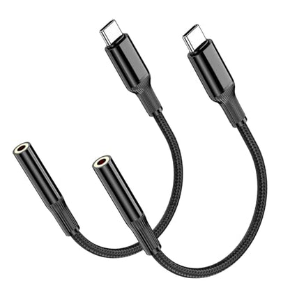 YANZIE USB C to 3.5mm Audio Adapter 2-Pack, Aux Headphone Jack Dongle