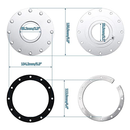 PTNHZ Universal Billet Aluminum Fuel Cell Cap Embedded Auxiliary Oil Tank Cover Flush Mount With 12 Hole Cell Bung and Gasket - size: Embedded Oil Tank Cover