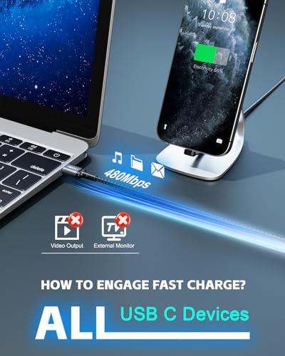 USB C Cable 1ft, Right Angle USB-C Cable, 60W Fast Charging, Nylon Braided - size: 1ft