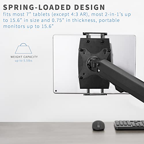 VIVO Universal VESA Mount Adapter for Tablets, 2-in-1 Laptops, & 15.6 inch Portable Monitors, Max VESA 100x100, Adjustable Laptop Holder, Black, MOUNT-UVM02 - size: up to 15.6" monitors + VESA mount