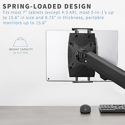 VIVO Universal VESA Mount Adapter for Tablets, 2-in-1 Laptops, & 15.6 inch Portable Monitors, Max VESA 100x100, Adjustable Laptop Holder, Black, MOUNT-UVM02 - size: up to 15.6" monitors + VESA mount