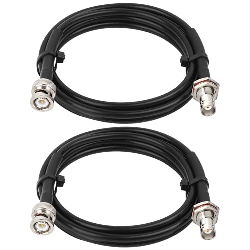 MOOKEERF BNC Cable - 2PCS 50 ohm RG58 BNC Male to Female Coax Cable Bulkhead 4FT Low Loss Antenna Extension Cable for CB Radio/VHF Ham Radio/Wireless Microphone/Antenna/CCTV/Amateur Radio etc. - size: 4FT