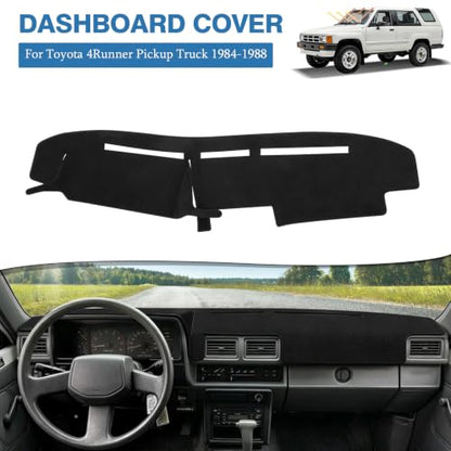 FIILINES Dash Cover for 1984-1988 Toyota 4Runner Pickup Truck, Dashboard Mat Exact Fit for 4Runner Accessories Dashboard Pad Carpet Dash Mat Sunshade Non-Slip Polyester Protector No Glare Black - size: For 4Runner 1984-1988