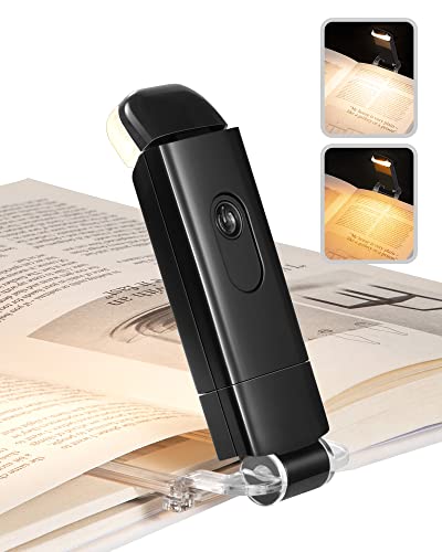 DEWENWILS USB Rechargeable Book Reading Light, LED Clip on Booklight Black - color: Black