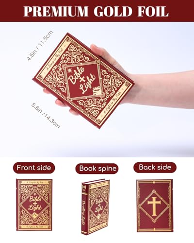 Book Light with Bible Verse, Foldable Paper Desk Lamp for Home Decor, Birthday Gifts for Christians，Book Lovers,Mom and Father