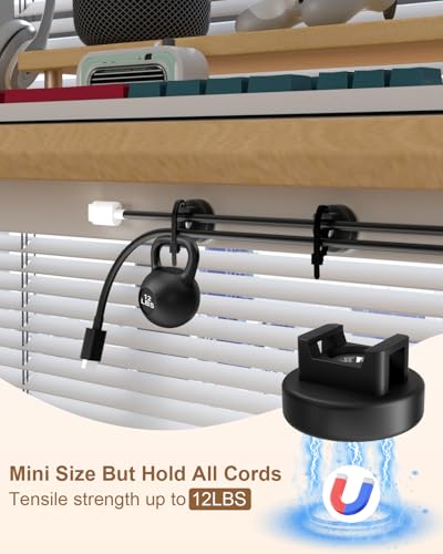 15 PCS Magnetic Zip Tie Mounts, 85 PCS Complete Cable Management Kit & Releasable Zip Ties, Saddle Mounts & Screws, Strong Magnetic Wire Holder for Car, Office, Home & Marine Wiring (Black) - size: 22mm-85PCS