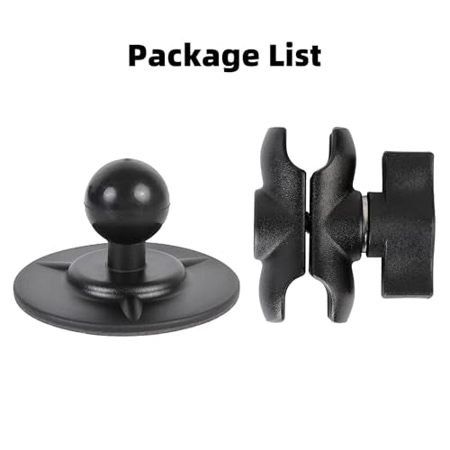 Flex Adhesive 1" Ball Base with Short Double Socket Arm, Compatible with RAM Mounts B Size 1 Inch Ball Components, for Car Motorcycle Phone Mount - style: 1" Ball Adhesive Base with 2.36" Arm