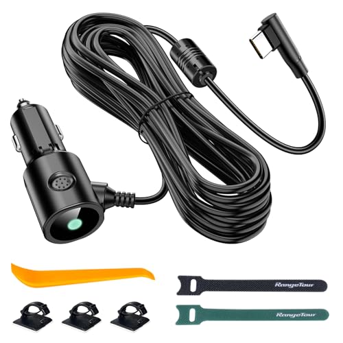Dash Camera Car Charger, USB-C Interfaces, L-Type Driving Recorders Power Cord Universal Car Adapter Power Cord 22AWG 3.5m/11.5ft 12V/24V to DC5V 2.5A - size: 2.5A-L-USB-C