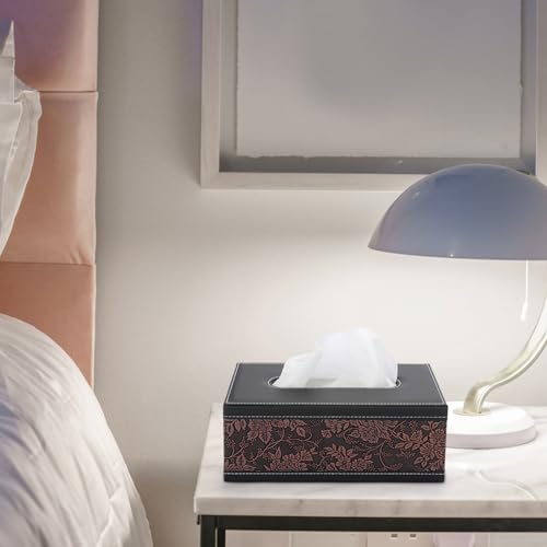 Sumnacon Tissue Box Cover Rectangule Leather Tissue Box with Magnetic Bottom,Stylish PU Tissue Box Holder for Bathroom Toilet Bedroom Living Room Desk Table Office Car (Pack of 2) - color: Brown, size: Medium (Pack of 2)