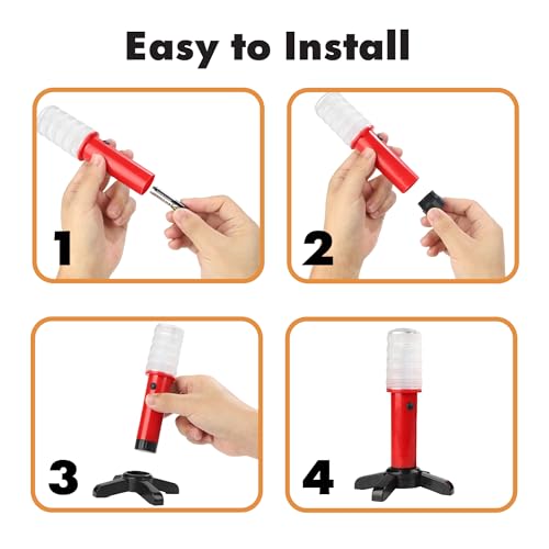 Twinkle Star Emergency Roadside Flares Kit LED Safety Strobe Road Warning Light Highway Beacon Alert Flare with Magnetic Base, Detachable Stand, Solid Storage Case (Set of 4) New (Pack of 2) - color: Red, size: 4 Sets (Pack of 2)