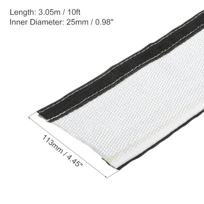MECCANIXITY 1.5mm Heat Shroud Aluminized Sleeving 1" ID x 10FT Aluminum Metallic Fiberglass Heat Shroud for Fuel Lines Cables Electrical Wiring - size: 1" ID x 10FT