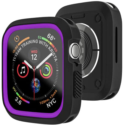 D & K Exclusives Compatible with Apple Watch 42mm Case, Shockproof Sport Protective Bumper Case for iWatch Women Men Kids GPS iWatch Series 3/2/1, Black, Purple - color: Black, Purple