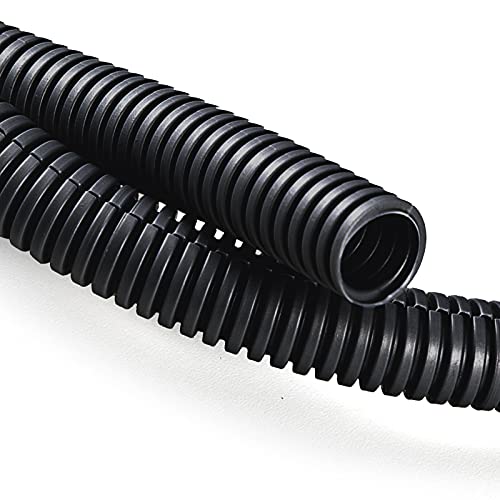 ZhiYo 20FT 3/8" Wire Loom Split Tubing Auto Wire Conduit, Black - color: Black, size: 20FT 3/8"
