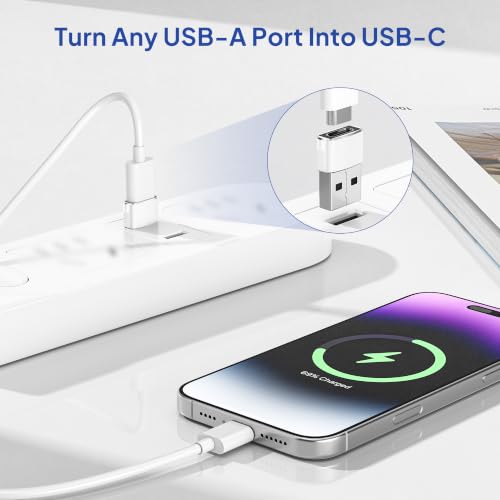 Elebase for iPhone 17 Air Pro Max Adapter,USBC Car Charging Cable Adapter - color: White