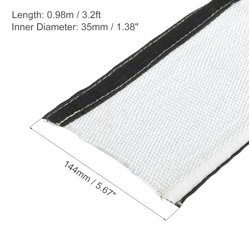 MECCANIXITY 1.5mm Heat Shroud Aluminized Sleeving 1 2/5" ID x 3.2FT Aluminum Metallic Fiberglass Heat Shroud for Fuel Lines Cables Electrical Wiring - size: 1 2/5" ID x 3.2FT