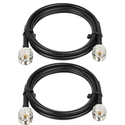 MOOKEERF RG8x Jumper Cable 4ft,2 Pack PL259 Jumper CB Coax Cable 50 Ohm,UHF PL259 Male to Male Low Loss CB Antenna Extension for HAM Radio,VHF Radio,SWR Meter,Antenna Analyzer - size: 4FT