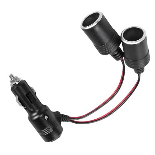 Car Cigarette Lighter Splitter, 12V/ 24V 1 to 2 Automotive Power Charger Port Socket, 2 Way Y-Adapter Cigarette Lighter Extension Cable with On/Off Switch, Car Accessories - color: 2-Way