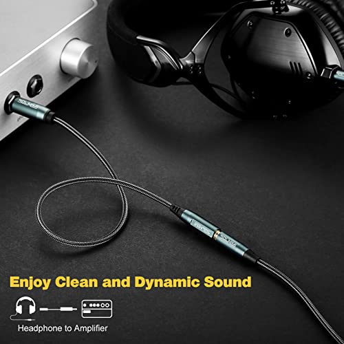 1/4 to 1/8 Headphone Adapter (10 Feet), 6.35mm Male to 3.5mm Female TRS Stereo Audio Jack Adapter Cable for Mixer Guitar Amp Piano Keyboard Amplifier Headphone Speaker (10 FT/3 Meter) - size: 10 Feet