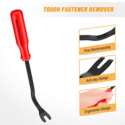 GOOACC 8PCS Auto Trim Scratch Removal Tool Car Audio Dash Panel Window Molding Fastener Remover Tool Kit-Red - color: Red, size: 8PCS Trim Removal