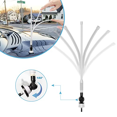 Universal Boat Radio Antenna - Flexible Mast for AM/FM, Yacht, Pontoon, Golf Cart, ATV, UTV, RV, Excavator, Tractor & Car Stereo - color: White