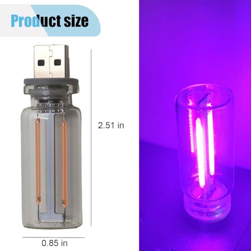 USB LED Atmosphere Light, Plug-in USB Ambient Retro Lamps, Mini LED Car Interface Charging Night Light for Hallway, Bedroom (Purple) - color: Purple