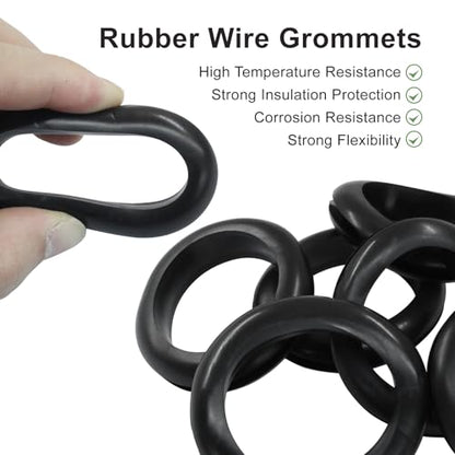 6 Pcs Rubber Grommet, 1-9/16" ID 1-3/4" Hole, Black - color: Black, size: 40mm (1-9/16 inch)-6pcs