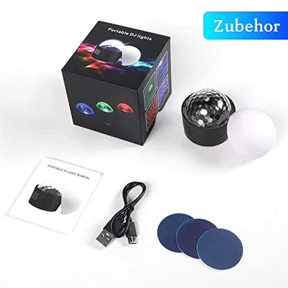 Mini Disco Ball Light,Rechargeable Party Lights,Sound Activated Strobe DJ Light,Portable Battery Operated,Night Lights Projector for Kids,Halloween,Disco Decoration for Car/Parties