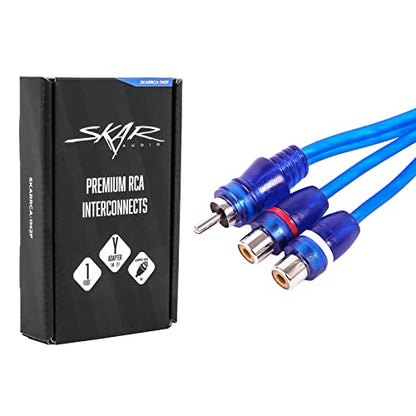 Skar Audio 1-Male to 2-Female RCA Y-Adapter (12-inches) Interconnect Cable - SKARRCA-1M2F (Pack of 2) - size: 1-Male to 2-Female Y-Adapter - 1 foot (Pack of 2)