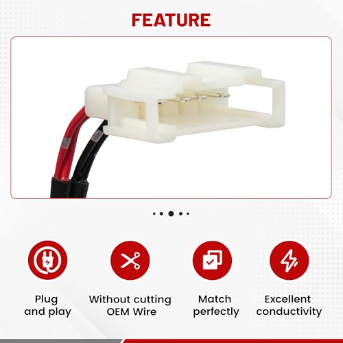 RED WOLF Door Speaker Wiring Harness Connector Plug Replacement for Volkswagen VW 2009-2018 Tiguan, 1999-2019 Golf, 1999-2016 Jetta, 1999-2019 Beetle, 1999-2019 Passat Install Car Speaker Wire Cable