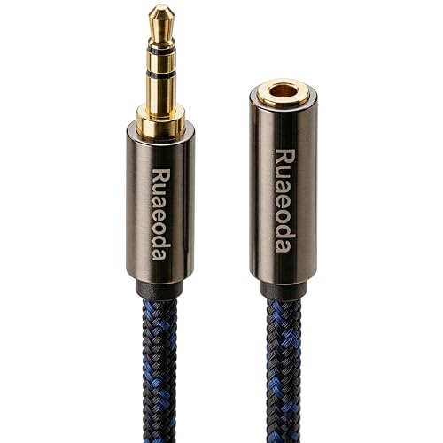 AUX 3.5mm Extension Cable 25 ft,Long Headphone Extension Cord 3.5 mm Male to Female Stereo Audio Extension Cable Double Shielded Braided 1/8 AUX Extension Cord - color: Blue, size: 1Pack 25Ft