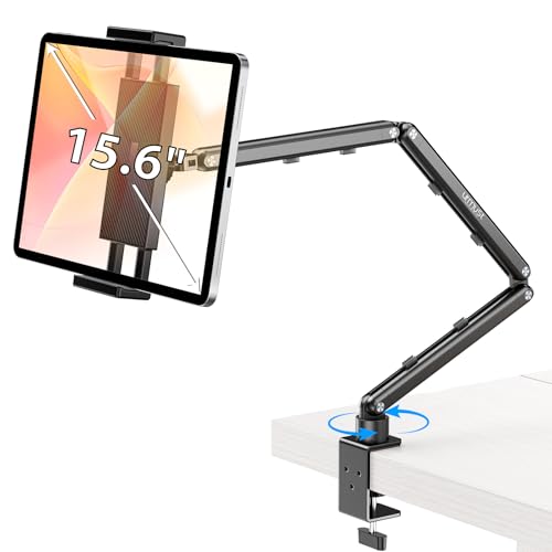 Urmust Tablet Stand for Desk, Adjustable iPad Holder for Bed, 4.7"-15.6" - size: 3 Arm-Up to 15.6"