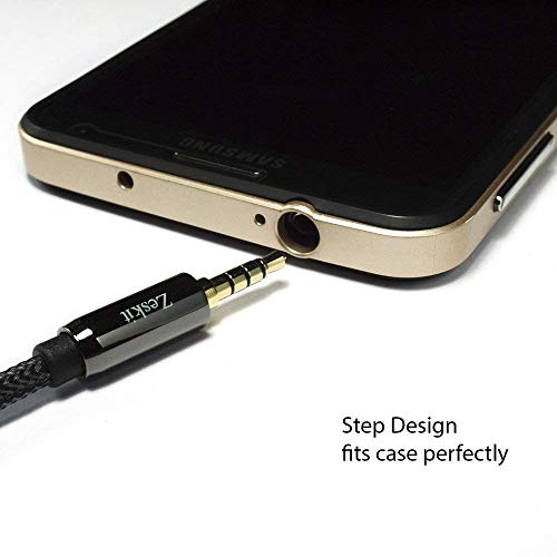 Zeskit Premium 3.5mm Jack Male to Female AUX Audio Extension Cable, TRRS 4 Poles for Headphones with Mic, Speakers - 12ft - size: 12 Feet