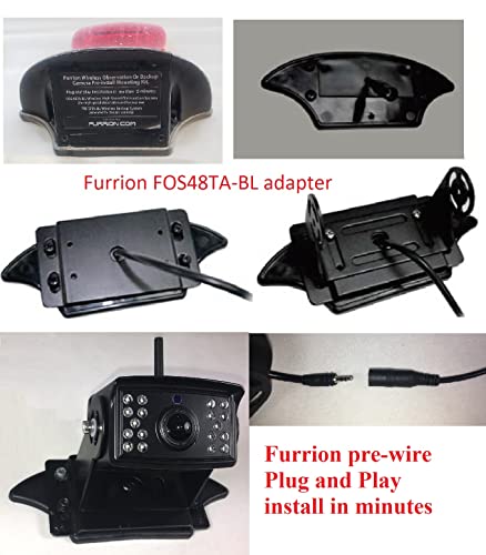 4Ucam HD 1080P Digital Wireless Backup Camera + 7" DVR Monitor Quad-View Compatible for Furrion FOS48T-BL/FOC12TA/FRCBRKT-BL Pre-Install Mounting for RV, Truck, Trailer, 5th Wheels IR Night Vision
