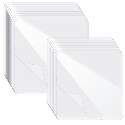 Shower Adhesive Strips, 20Pcs Clear Double Sided Adhesive Pads for Mounting, Waterproof Double Sided Sticker, Heavy Duty Square Washable Sticky Patch for DIY Craft Office Home(2.4 Inch & 2Inch) - style: style-1