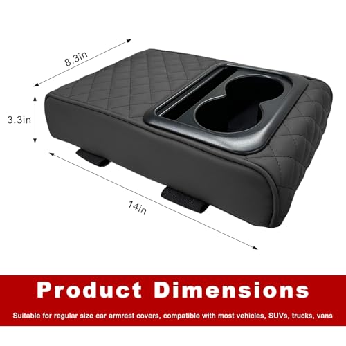 Car Center Console Armrest Pillow, Memory Foam Armrest Box Cover with Cup Holder & Phone Holder, Waterproof Arm Rest Cushion Middle Console Protector for Most Cars (Stitch) - color: Stitch