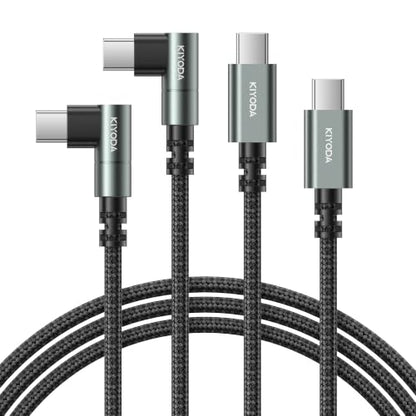 USB C to C Cable 90 Degree 10FT 2Pack USB C Cable Fast Charging 60W Durable - color: Grey, size: 10FT, style: USB C to USB C