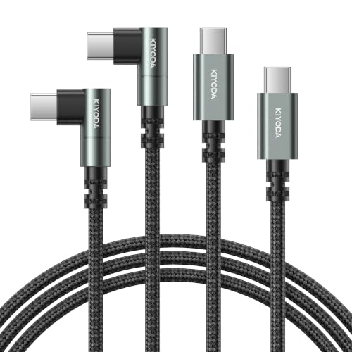 USB C to C Cable 90 Degree 10FT 2Pack USB C Cable Fast Charging 60W Durable - color: Gray, size: 10FT, style: USB C to USB C