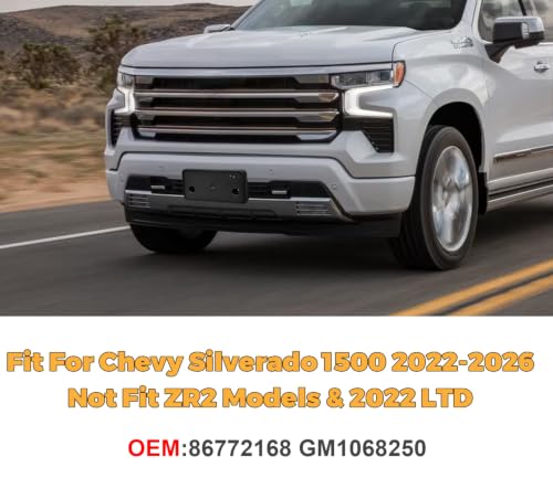 Front License Plate Frame for Chevrolet Silverado 1500 2023-2026 - size: For Chevy Sliverado 1500 2023+