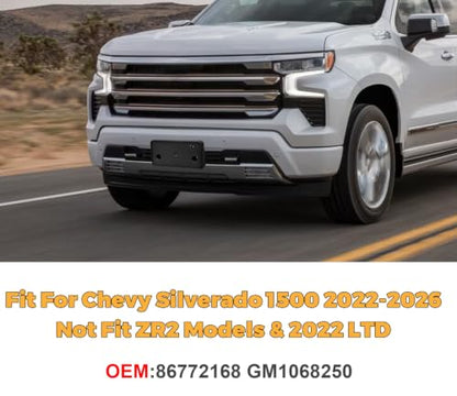 Front License Plate Frame for Chevrolet Silverado 1500 2023-2026 - size: For Chevy Sliverado 1500 2023+