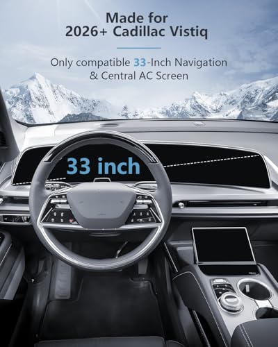 SKTU 4PCS for 2026 2027 Cadillac Vistiq Screen Protector for 2026+ Cadillac Vistiq (Luxury/Premium Luxury/Sport/Platinum) 33-Inch Navigation & Central AC Screen Cadillac Vistiq 2026 2027 Accessories Nano Screen Protective Film [Ultra HD, Anti-Glare&Scratc