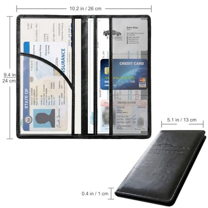 LumiMokki Premium Car Registration & Insurance Card Holder, Cowhide Black - color: 02-Cowhide Black