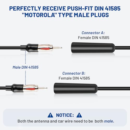 Anina Car Radio Antenna Adapter Female to Female Universal Aerial Connector Radio Antenna Extension Cable