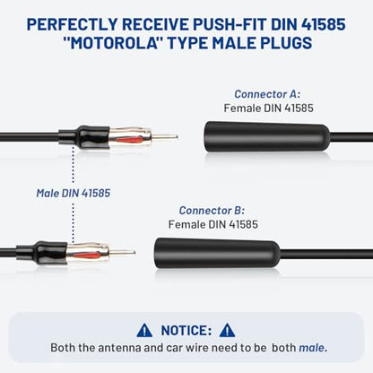 Anina Car Radio Antenna Adapter Female to Female Universal Aerial Connector Radio Antenna Extension Cable