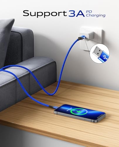 USB A to USB C Cable Fast Charging 10FT, 2Pack USB to USB C Cable, Upgraded - color: Blue, size: 10FT, style: USB A to USB C