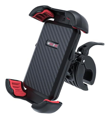 Windone Bike Phone Holder, Motorcycle Phone Mount, Handlebar Phone Mount for Bicycle Scooter, Bike Accessories Compatible with 4.7"~6.7" iPhone, All Smartphones, Red - color: red
