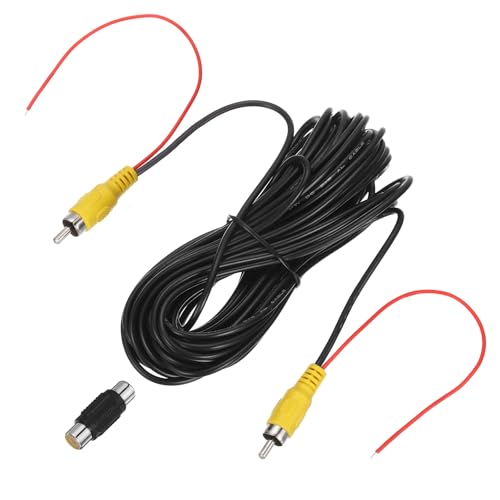 MECCANIXITY Backup Camera RCA Video Cable, 12m/39.4ft RCA Car Rear Reverse Camera Video Extension Cable & Detection Wire for Truck Bus SUV, Male to Male, with Female to Female Coupler - size: 12m/39.4ft