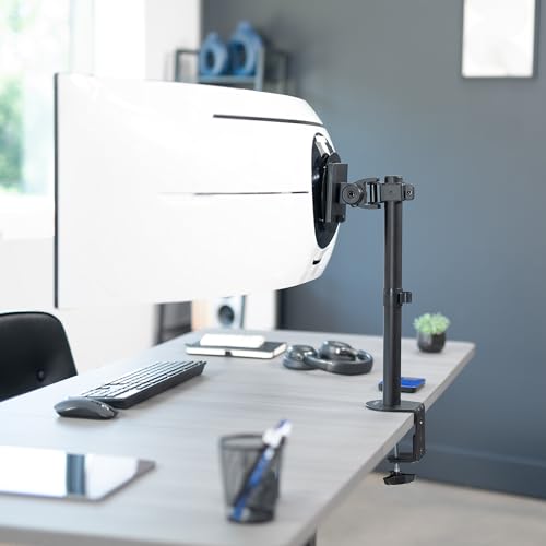 VIVO Clamp-on Single Ultra Wide Monitor Desk Mount, Low Profile Heavy Duty Adjustable Stand for 1 Ultrawide Screen up to 49 inches, 44 lbs Capacity, Black, STAND-V100C - size: up to 49" screens, style: Standard