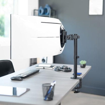 VIVO Clamp-on Single Ultra Wide Monitor Desk Mount, Low Profile Heavy Duty Adjustable Stand for 1 Ultrawide Screen up to 49 inches, 44 lbs Capacity, Black, STAND-V100C - size: up to 49" screens, style: Standard
